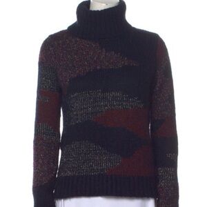 Veronica Beard Naledi Intarsia Turtleneck Sweater Size Medium